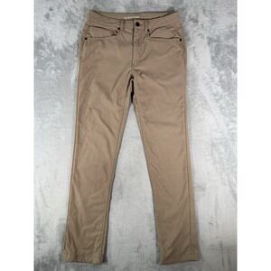 Western Rise At Pants Mens 30 Tan Slim Nylon Blend Stretch Chino Outdoor